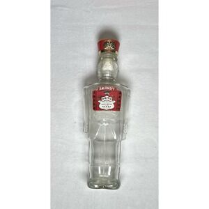 Smirnoff Vodka Empty Christmas‎ Nutcracker Toy Soldier Glass Bottle